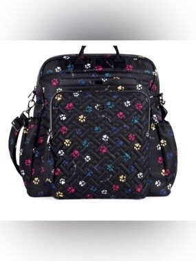 Lug Sonata Convertible Tote in Paws Black Print NWT